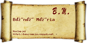 Bánó Mária névjegykártya